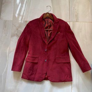 Stunning boys cranberry dk red velvet blazer Sz12